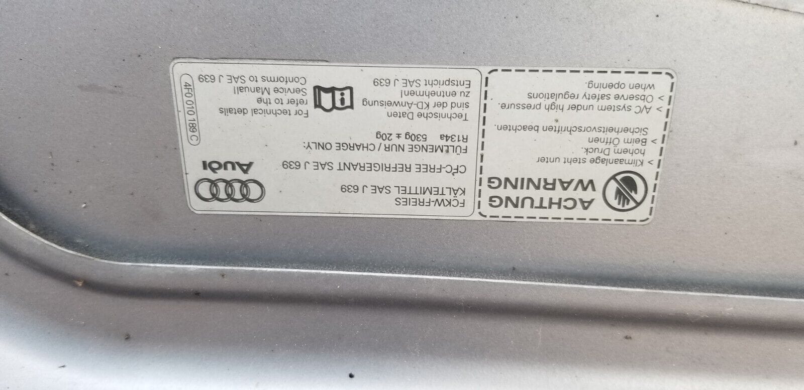 AUDI A6 C6 SILVER Bonnet 4F0010189C - Image 9