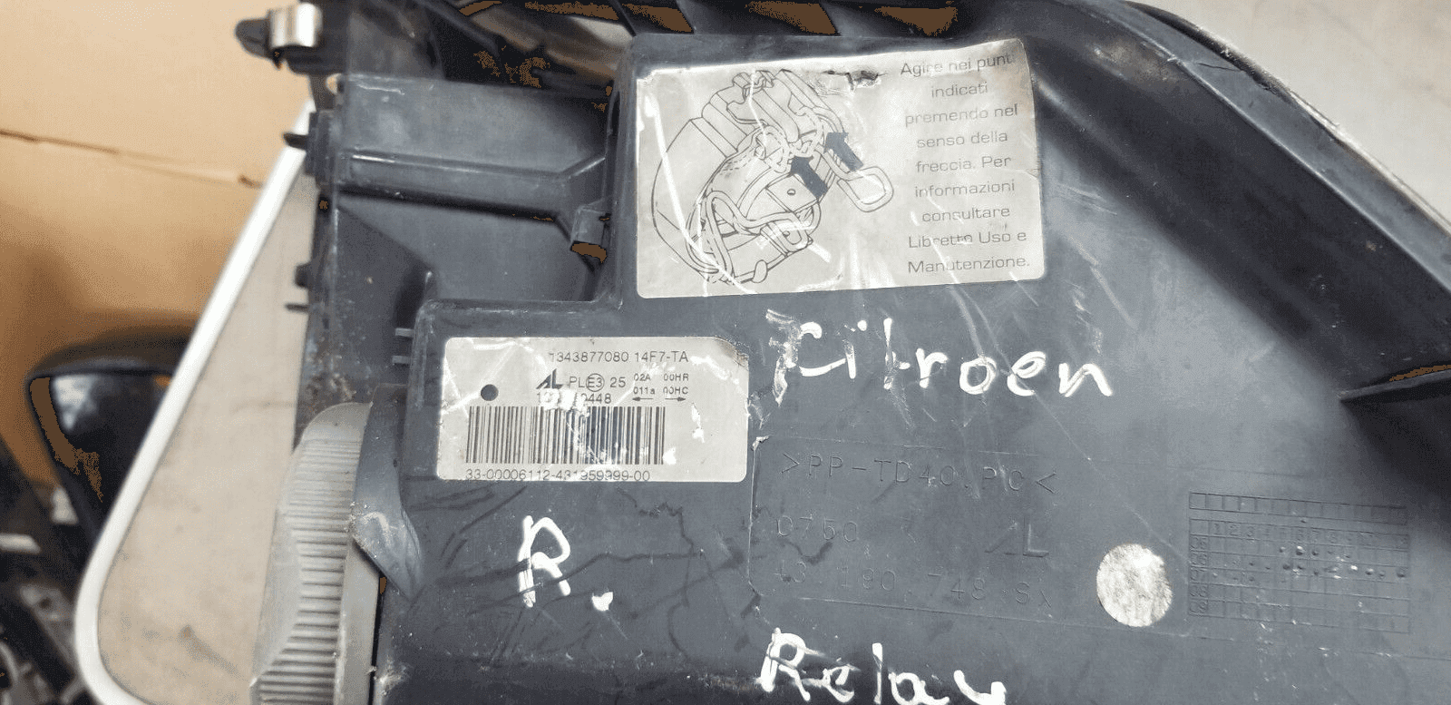 CITROEN RELAY LEFT HEADLIGHT 2006-2010 MK2 1343877080 - Image 9