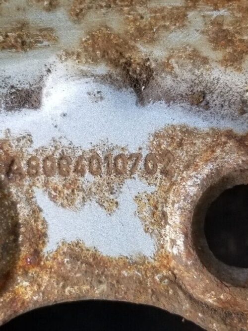 Close-up of part number on Mercedes Sprinter W906 wheel