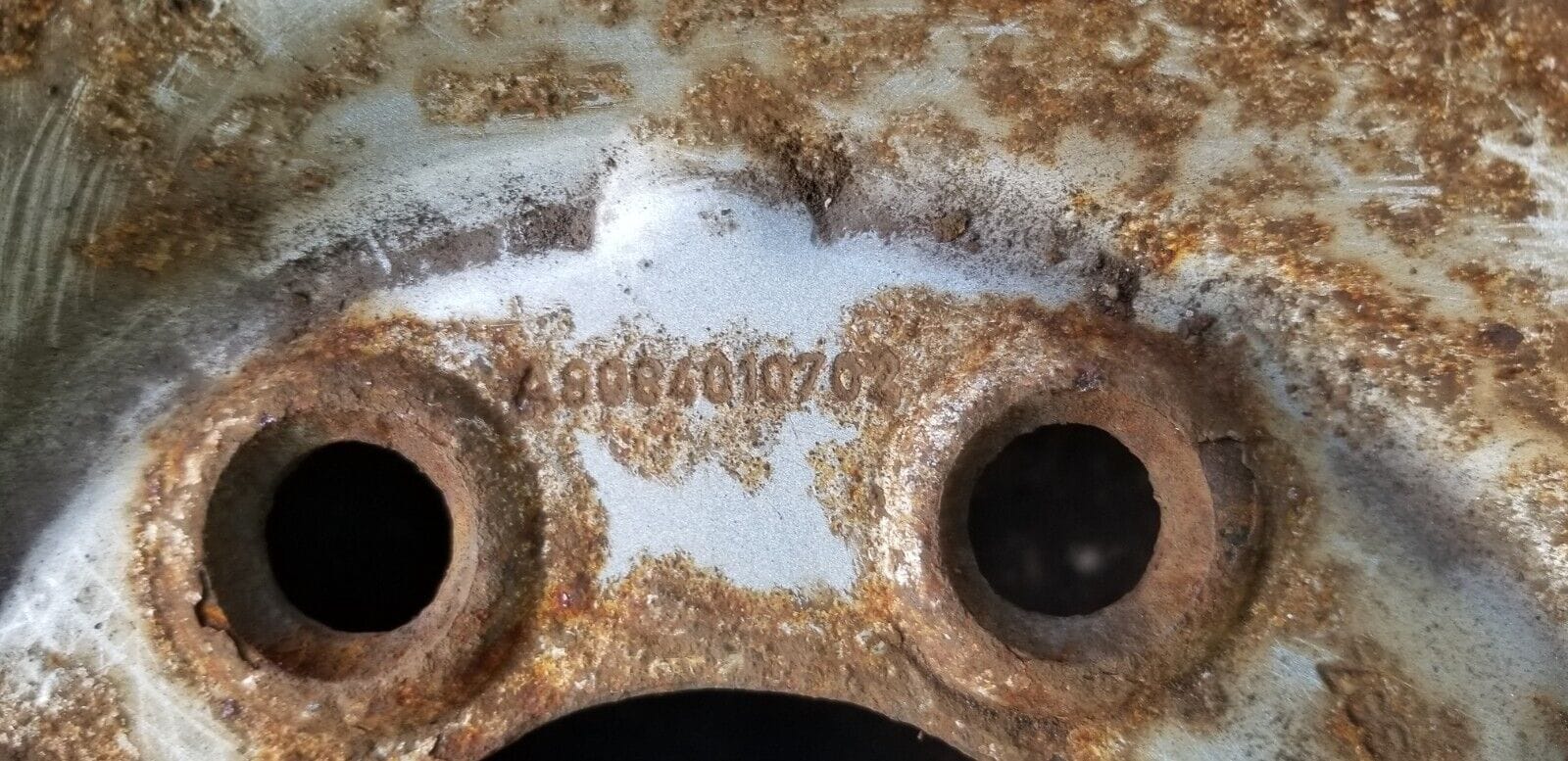 Close-up of part number on Mercedes Sprinter W906 wheel