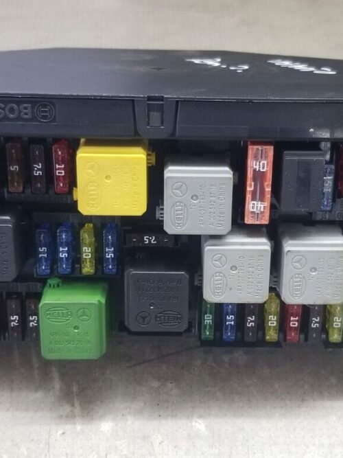 Close-up of Mercedes-Benz E300 AMG Sport Hybrid fuse box ECU A2129006924