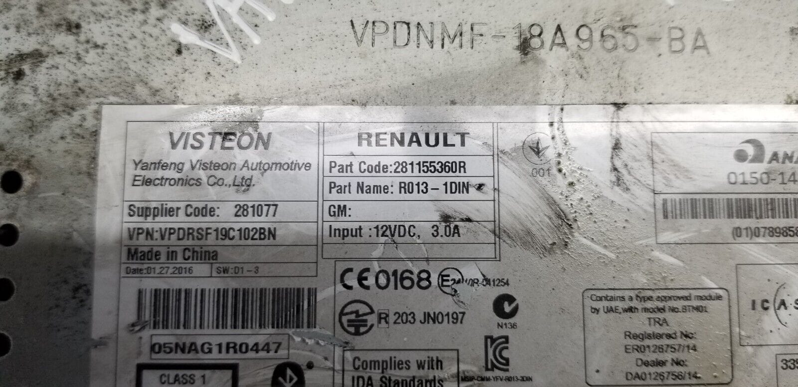 Radio Stereo Unit 281155360R Nissan NV400 Vauxhall Movano Master MK3 2011 - 2018 - Image 4