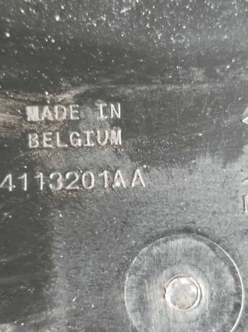 OEM part number label 4113201AA on tank