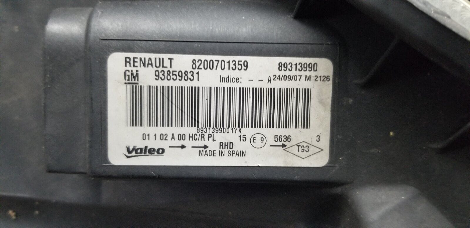 Vauxhall Vivaro 2010 (2006-2014) Left Near Side Headlight Headlamp 93859831 - Image 4