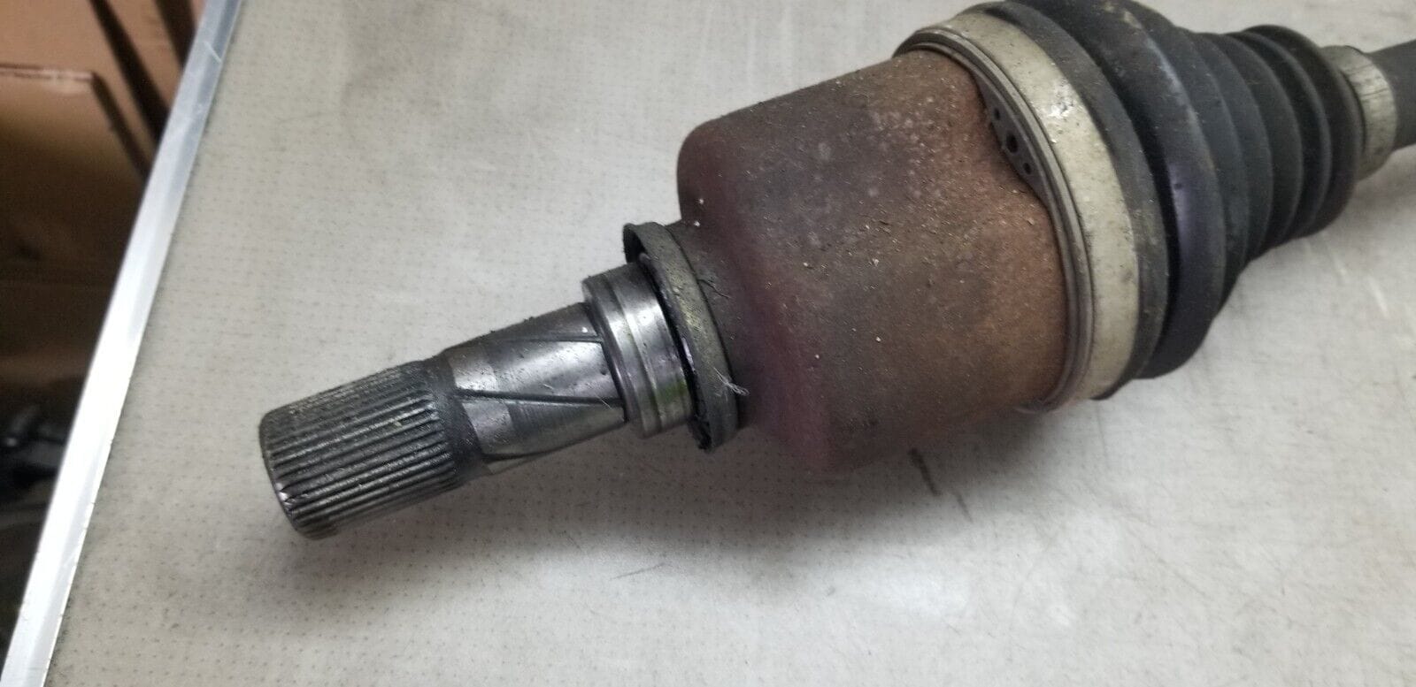 Detail of CV joint on Vivaro passenger driveshaft 2014-19