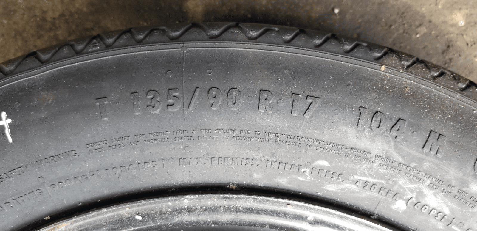 Nissan Qashqai J10 (2006-2013) 17" 5X114.3 Space Saver Spare Wheel , 135/90R17 - Image 3