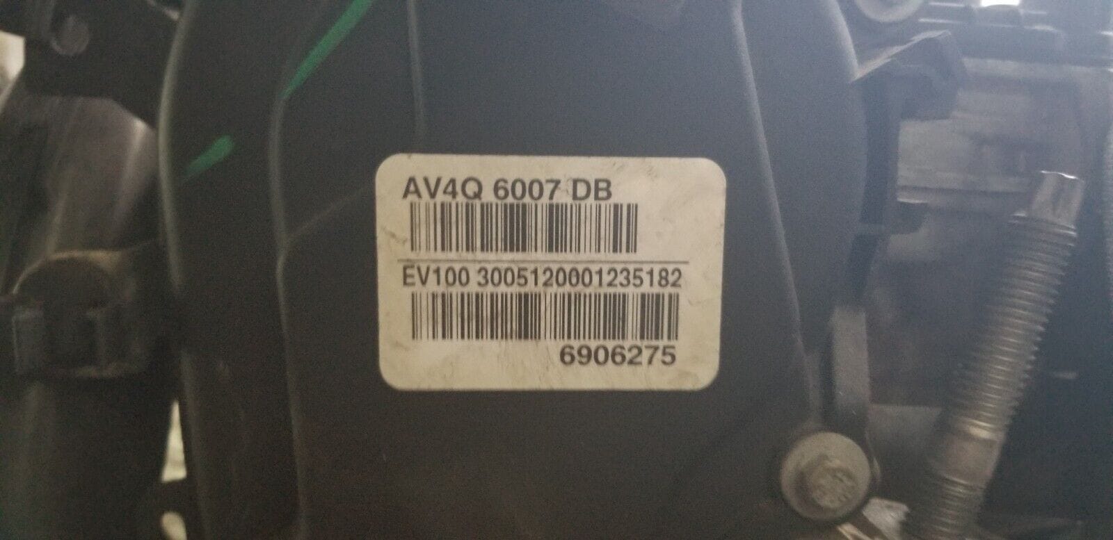 Ford 2.0 TDCi AV4Q6007DB engine label and serial number