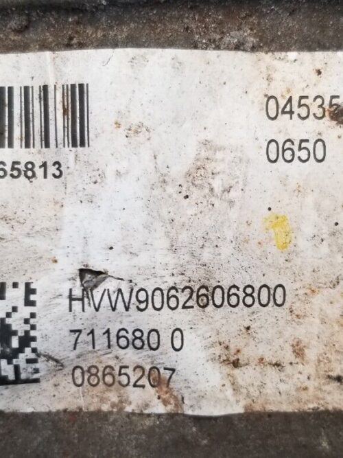 Part number close-up of 6 speed manual gearbox HVW9062606800