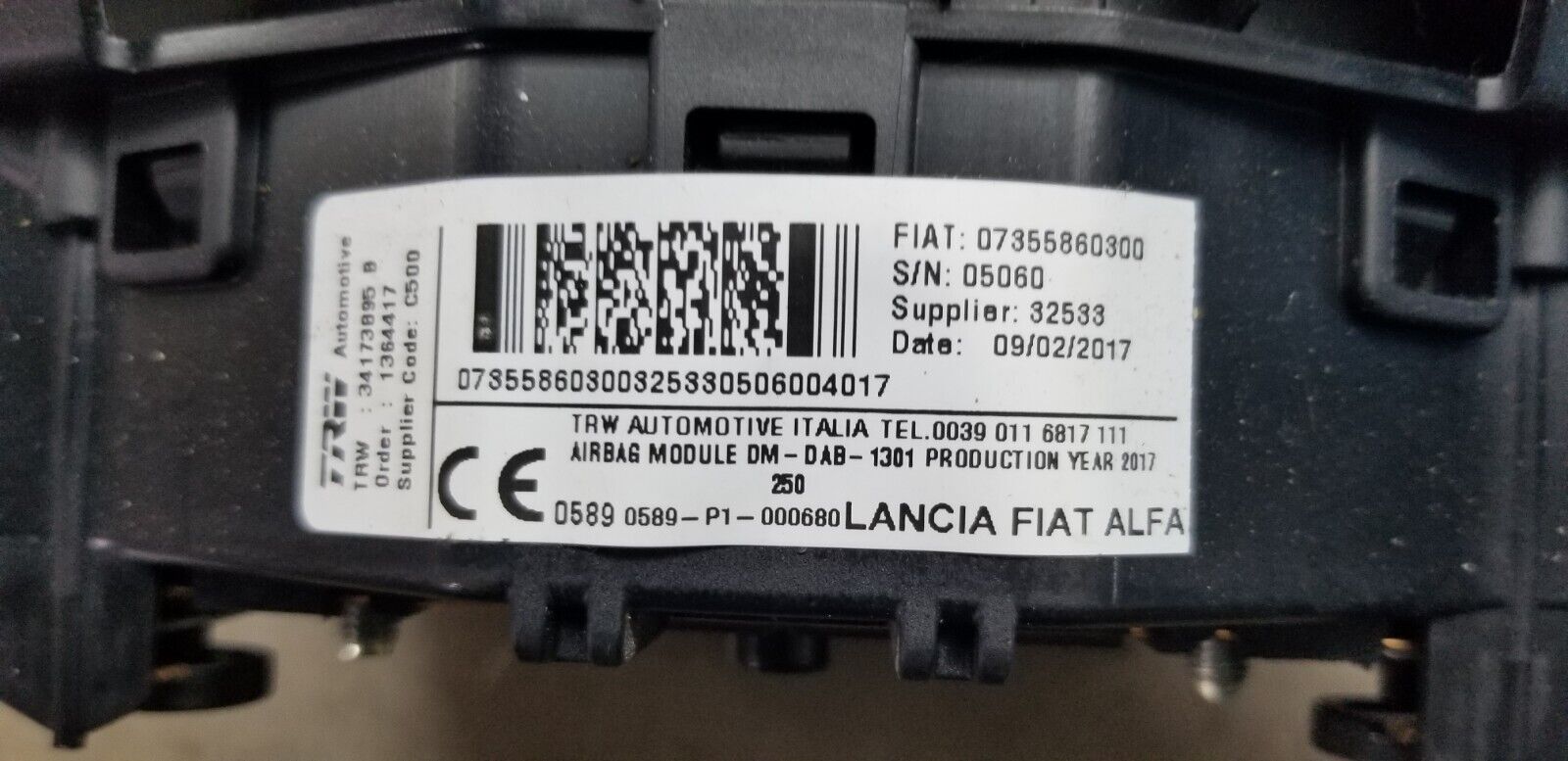 CITROEN RELAY 2017 STEERING WHEEL AIRBAG - Image 4