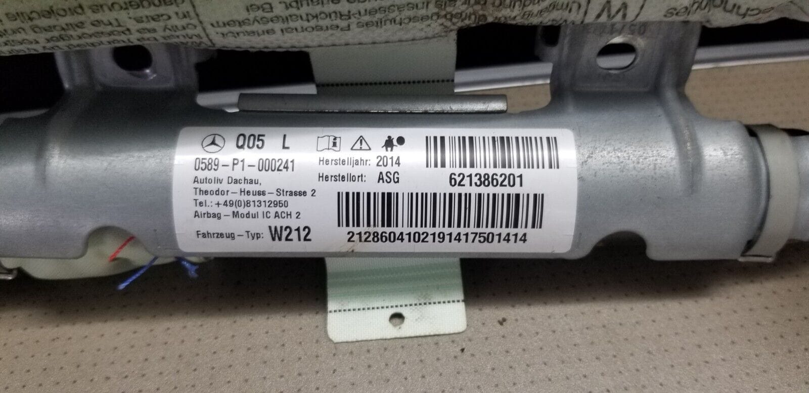 MERCEDES E CLASS W212 LEFT PASSENGER SIDE ROOF AIRBAG CURTAIN 621386201 - Image 3