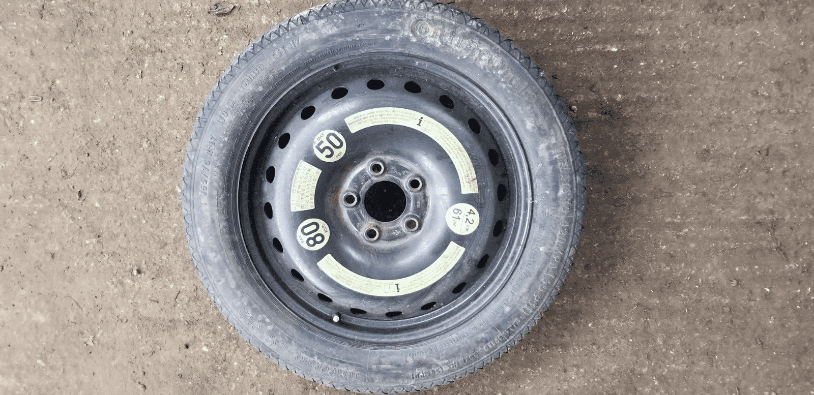 Mercedes W212 Spare Wheel Saver Steel R17 Tyre Continental 155/70 A2124000002