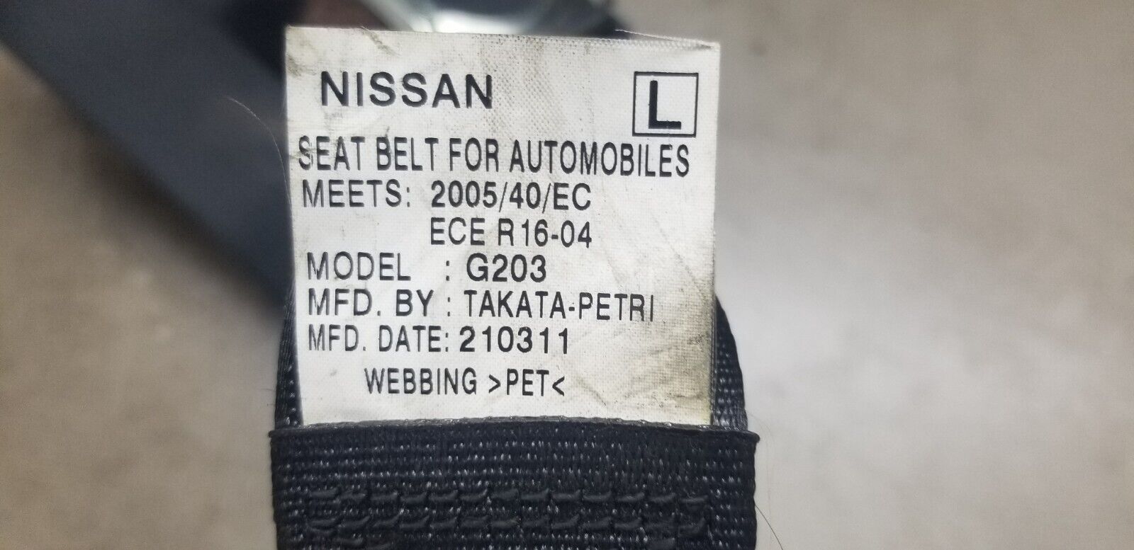 NISSAN QASHQAI J10 FACELIFT REAR 2ND ROW SEAT BELT LEFT PASSENGER SIDE 88845EY10 - Image 5