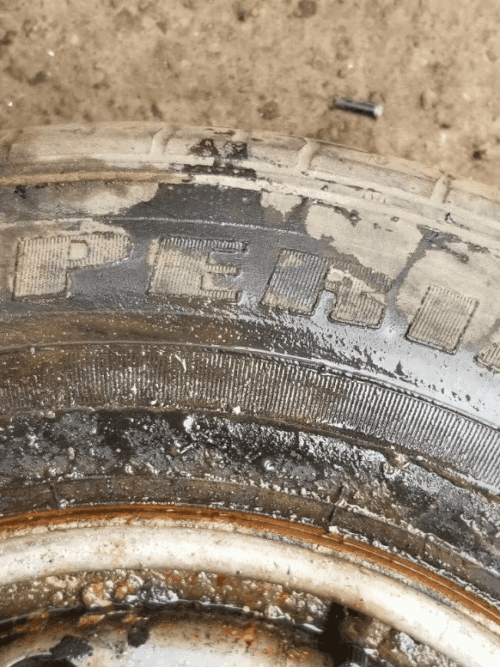 Side view of Boxer Relay wheel and tyre