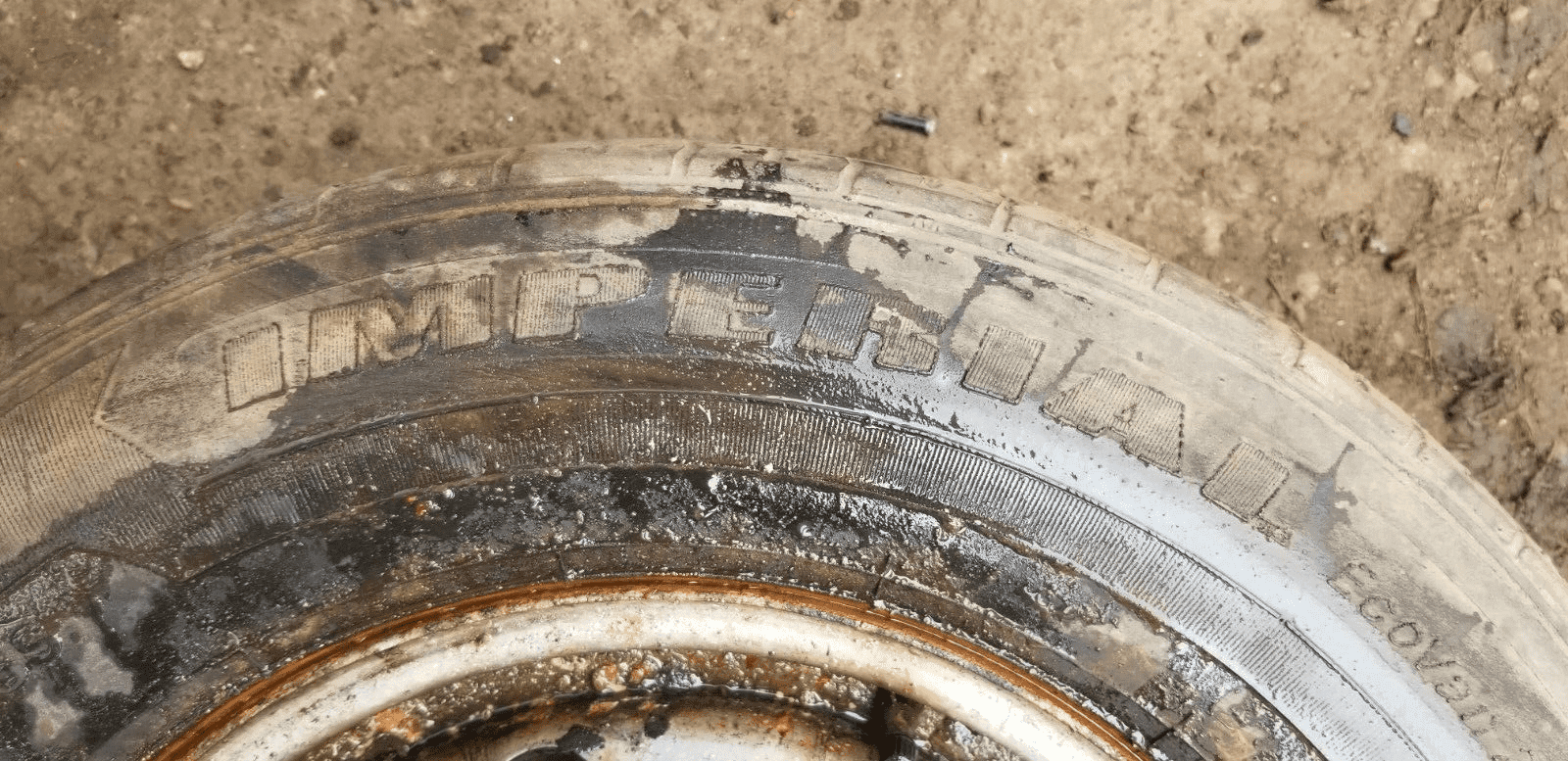 Side view of Boxer Relay wheel and tyre