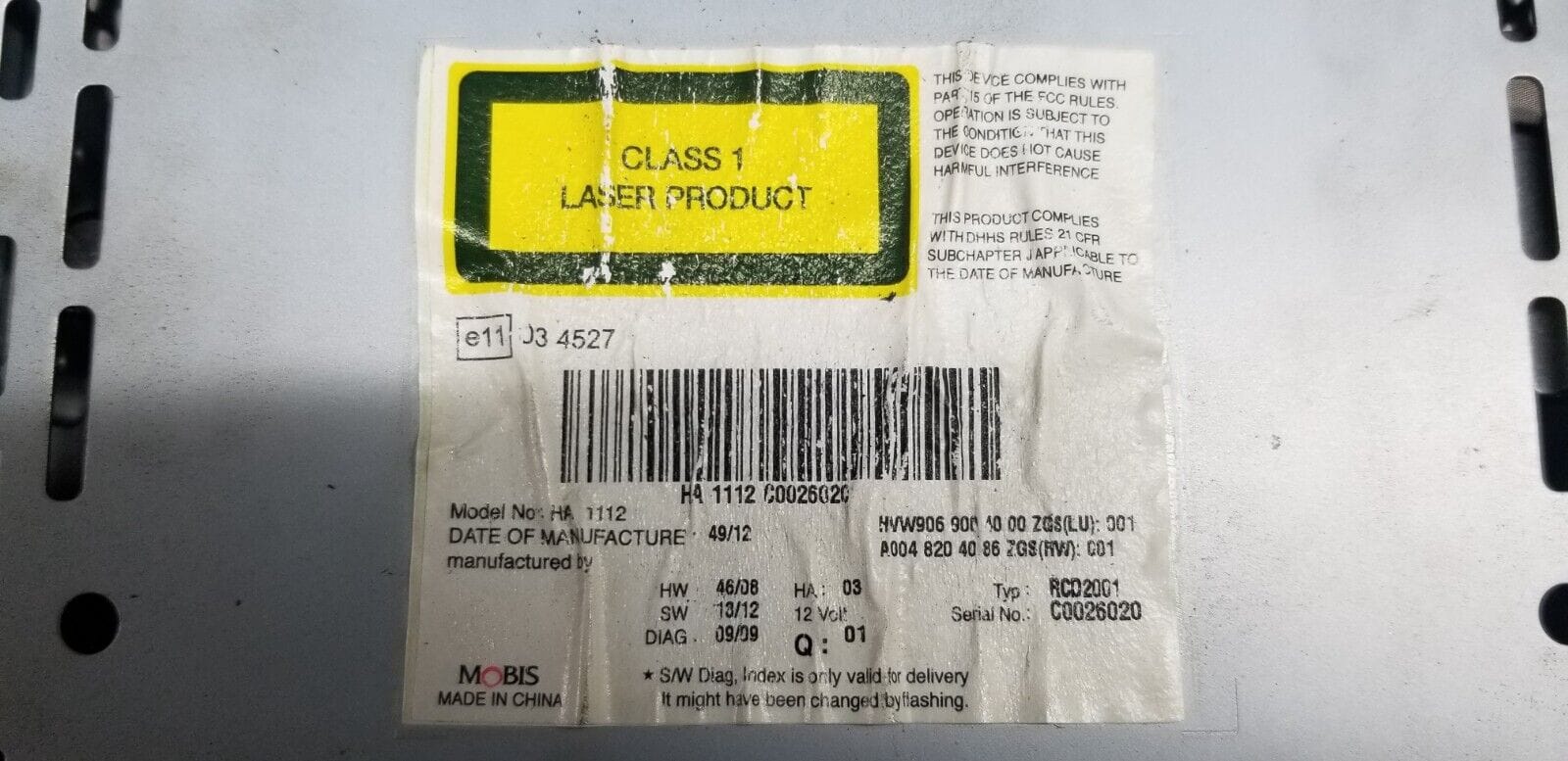 Volkswagen Crafter Radio CD Stereo Head Unit 2013 A0048204086 No Code Available - Image 5