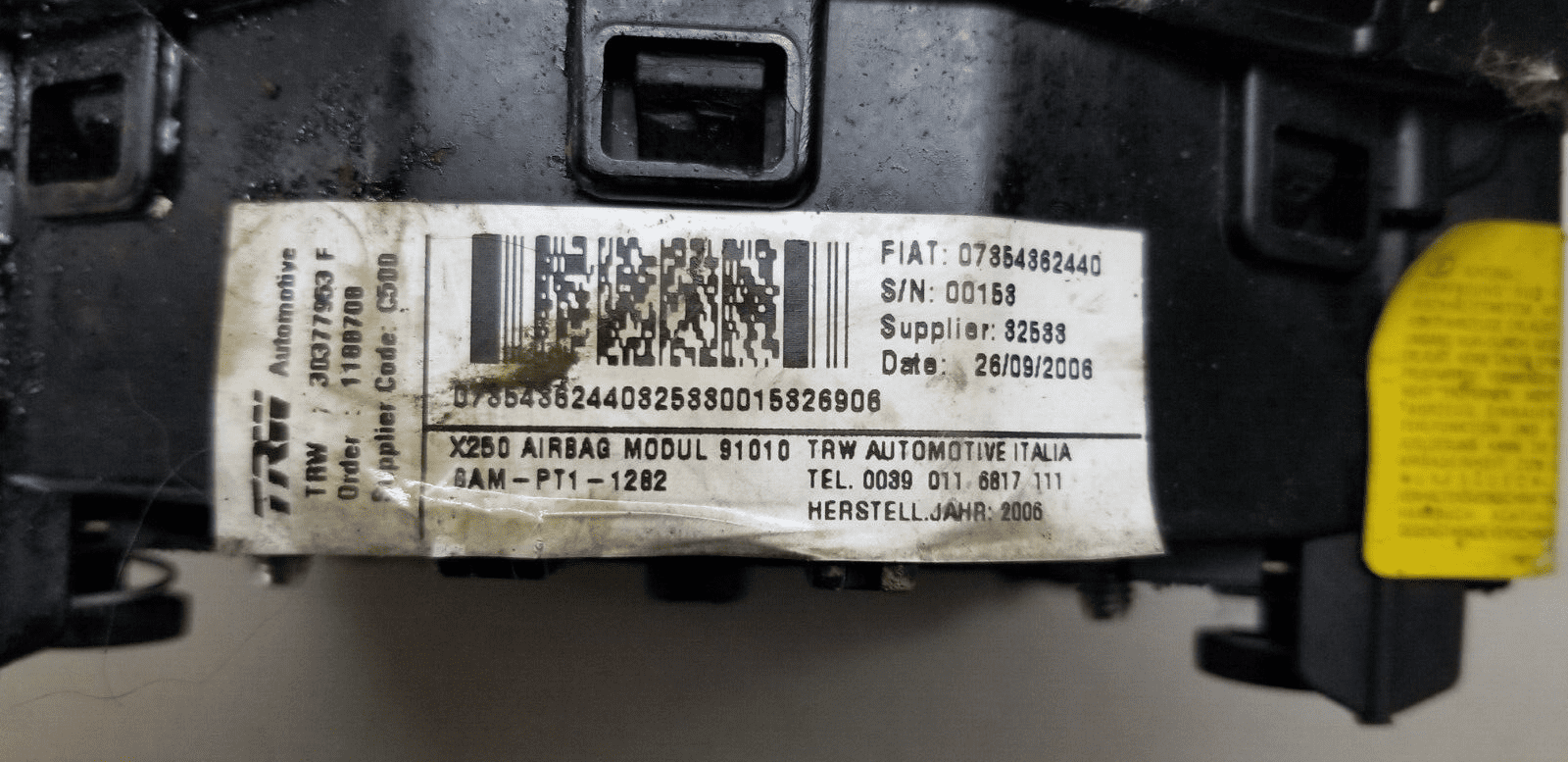 2006 CITROEN RELAY DRIVER STEERING WHEEL AIRBAG 07854862440 - Image 4