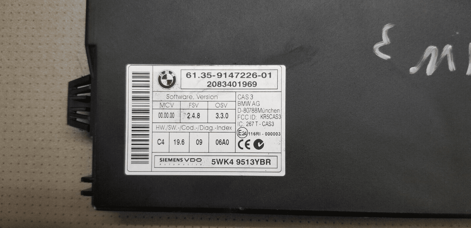 BMW 1 3 Series E81 E87 E90 LCI 118d 318d N47 Diesel ECU Kit DDE CAS3 Key 7823422 - Image 7