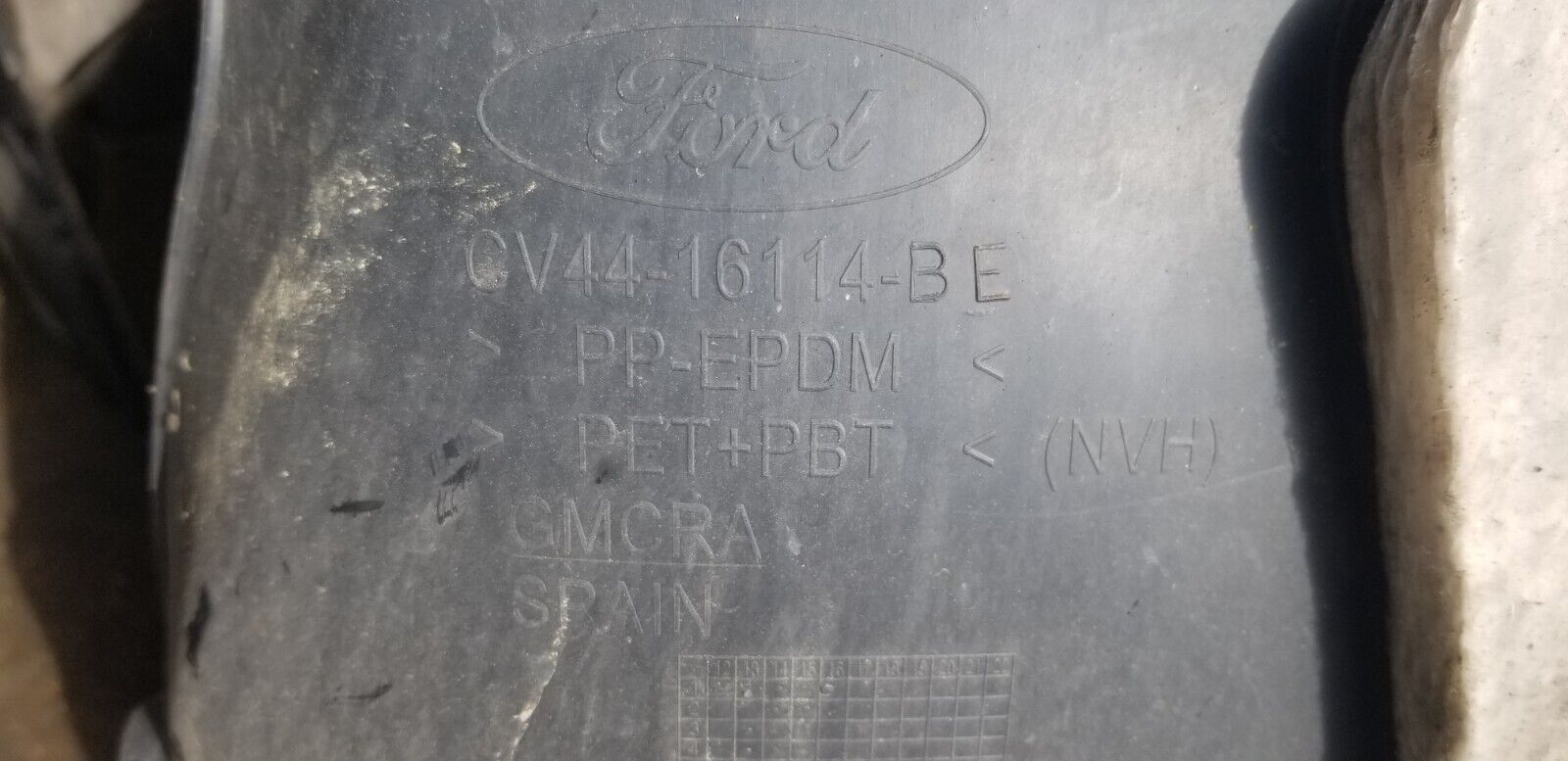 FORD KUGA WHEEL ARCH LINER SPLASH GUARD FRONT RIGHT SIDE CV4416114BE 2016 - Image 5