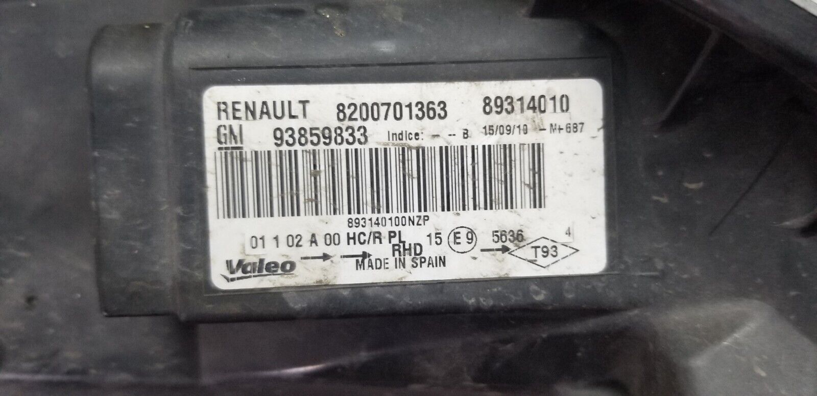 Genuine Renault Trafic Vivaro Primastar Passenger Headlight N/S 07-14 8200701363 - Image 4