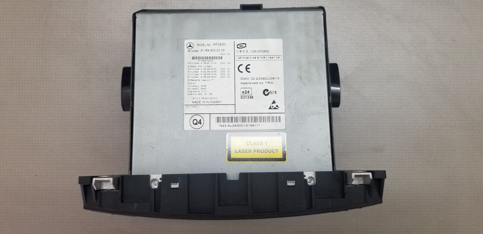 Top view of MF2830 radio for Mercedes-Benz